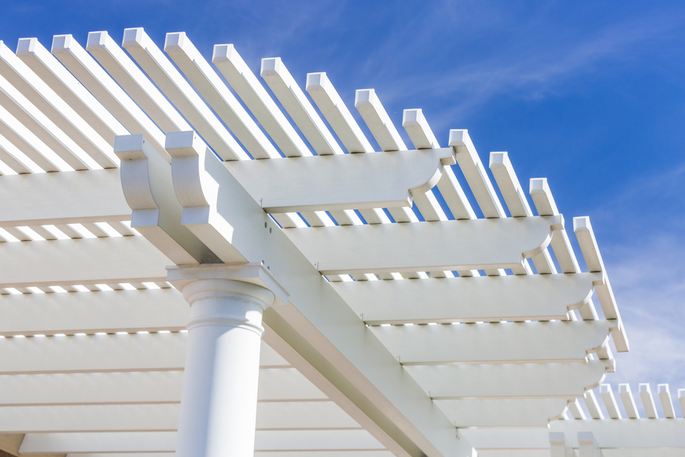 Beautiful,house,patio,cover,against,the,blue,sky.